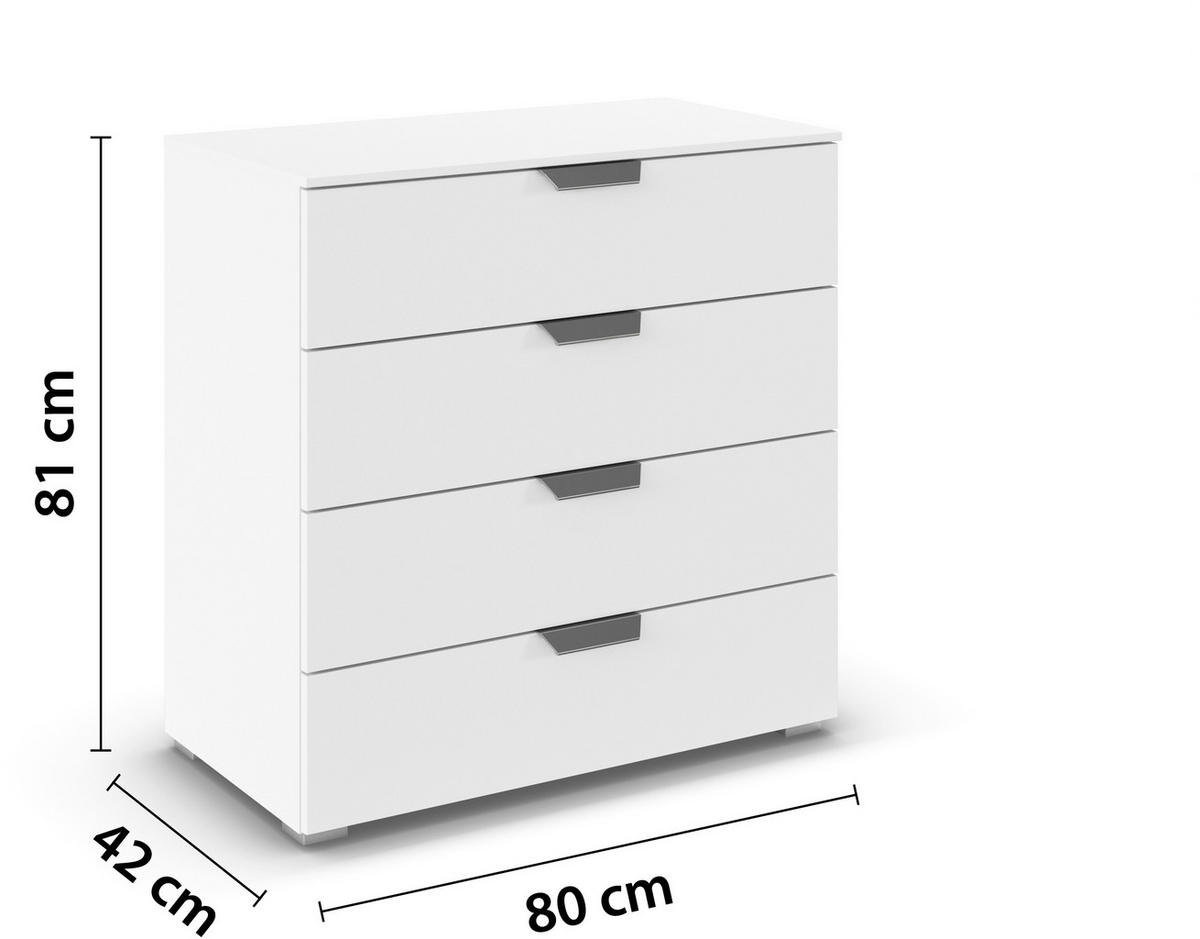 KOMMODE  in 80/81/42 cm  - Chromfarben/Weiß, Design, Holzwerkstoff/Metall (80/81/42cm) - Carryhome