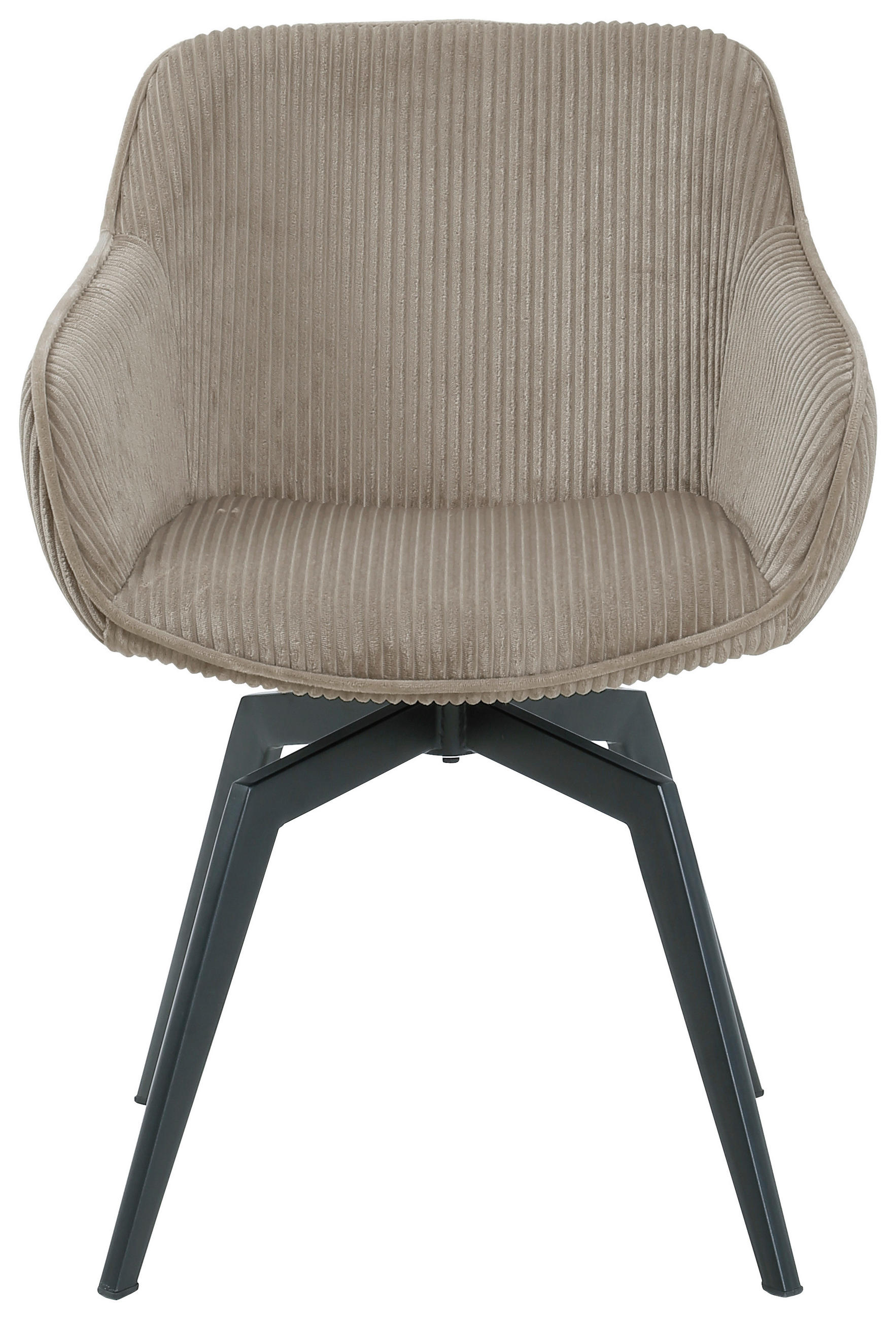 ARMLEHNSTUHL  in Eisen Cord  - Hellbraun/Schwarz, MODERN, Textil/Metall (60/84/64cm) - Livetastic