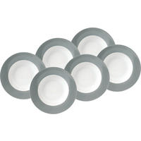 SUPPENTELLERSET VARIO 6-teilig  - Weiß/Grau, Basics, Keramik (21,5cm) - Van Well