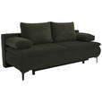 BOXSPRINGSOFA  in Flachgewebe Dunkelgrün  - Dunkelgrün, KONVENTIONELL, Textil/Metall (204/93/100cm) - Novel