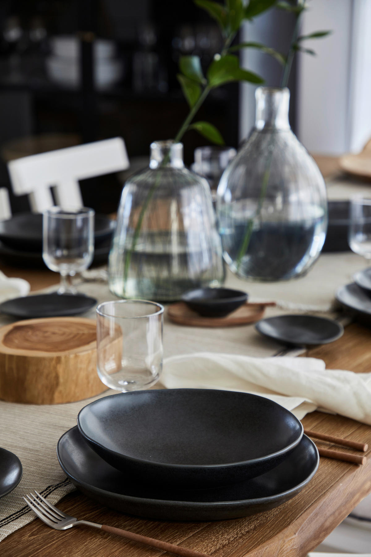 KOMBISERVICE Schwarz LIVIA 12-teilig 4 Personen  - Schwarz, Basics, Keramik - Costa Nova