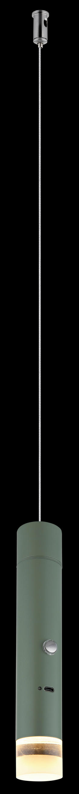 LED-HÄNGELEUCHTE PELO 38/120 cm   - Klar/Hellgrün, Design, Kunststoff/Metall (38/120cm) - Globo