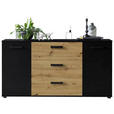 SIDEBOARD Schwarz, Eiche Artisan Einlegeböden, Türdämpfer  - Schwarz/Eiche Artisan, KONVENTIONELL, Holzwerkstoff/Kunststoff (150/78,9/38,5cm) - Carryhome