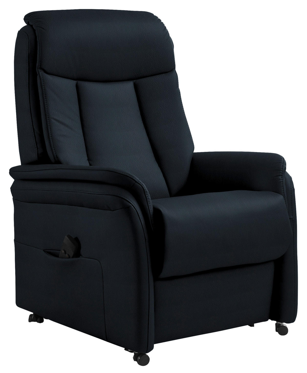 FERNSEHSESSEL in Dunkelblau  - Schwarz/Dunkelblau, Konventionell, Leder/Kunststoff (74/107/84cm) - Valdera