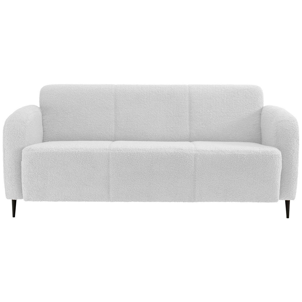 3-Sitzer-Sofa Marone Weiß Teddystoff