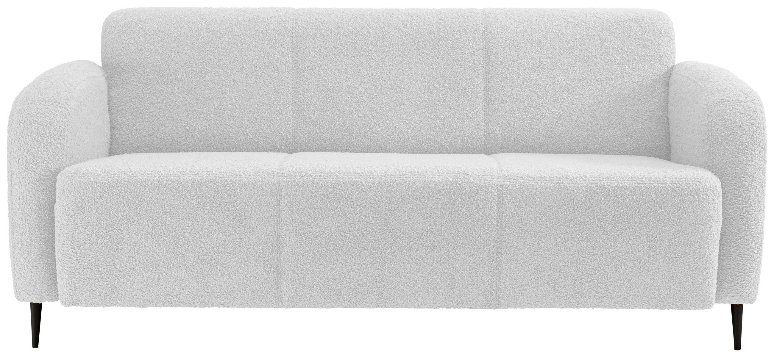 3-SITZER-SOFA Teddystoff Weiß  - Schwarz/Weiß, MODERN, Textil/Metall (180/76/90cm) - Livetastic