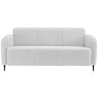 3-SITZER-SOFA Teddystoff Weiß  - Schwarz/Weiß, MODERN, Textil/Metall (180/76/90cm) - Livetastic