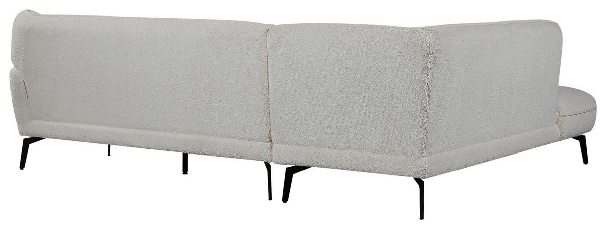 ECKSOFA Creme Bouclé  - Creme/Schwarz, MODERN, Textil/Metall (175/200cm) - MID.YOU