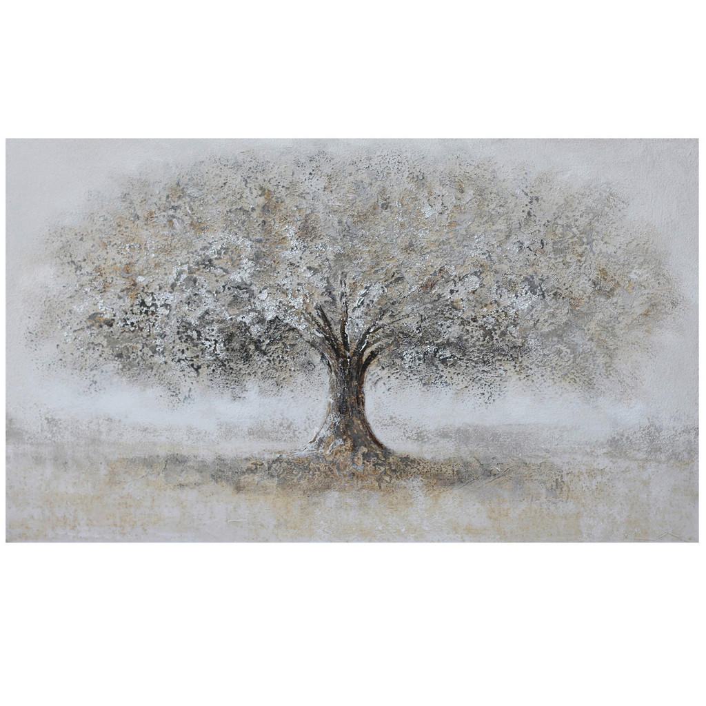 Thumbnail - Monee Ölgemälde, Braun, Grau, Weiß, Holz, Textil, Kiefer, massiv, rechteckig, 120x70 cm, handgemalt, Keilrahmen, Bilder ...