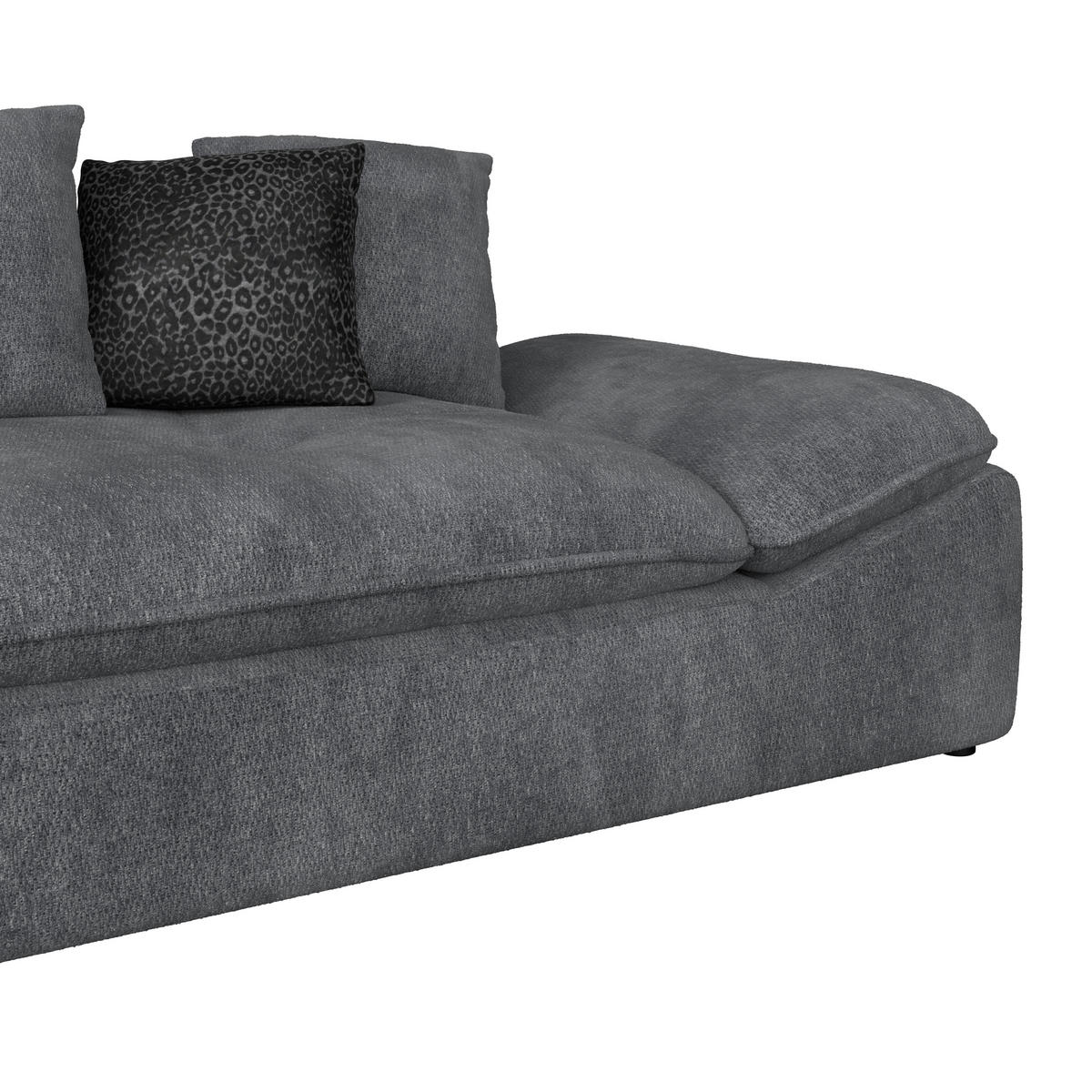 BIGSOFA Chenille Anthrazit  - Anthrazit/Schwarz, Trend, Textil (310/76-90/124cm) - MID.YOU