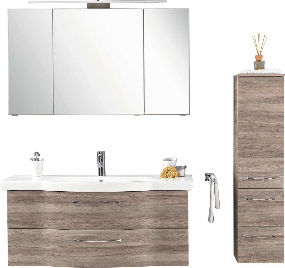 BADEZIMMER  in 122 cm  - Eichefarben, Design, Holzwerkstoff (122cm) - Sadena