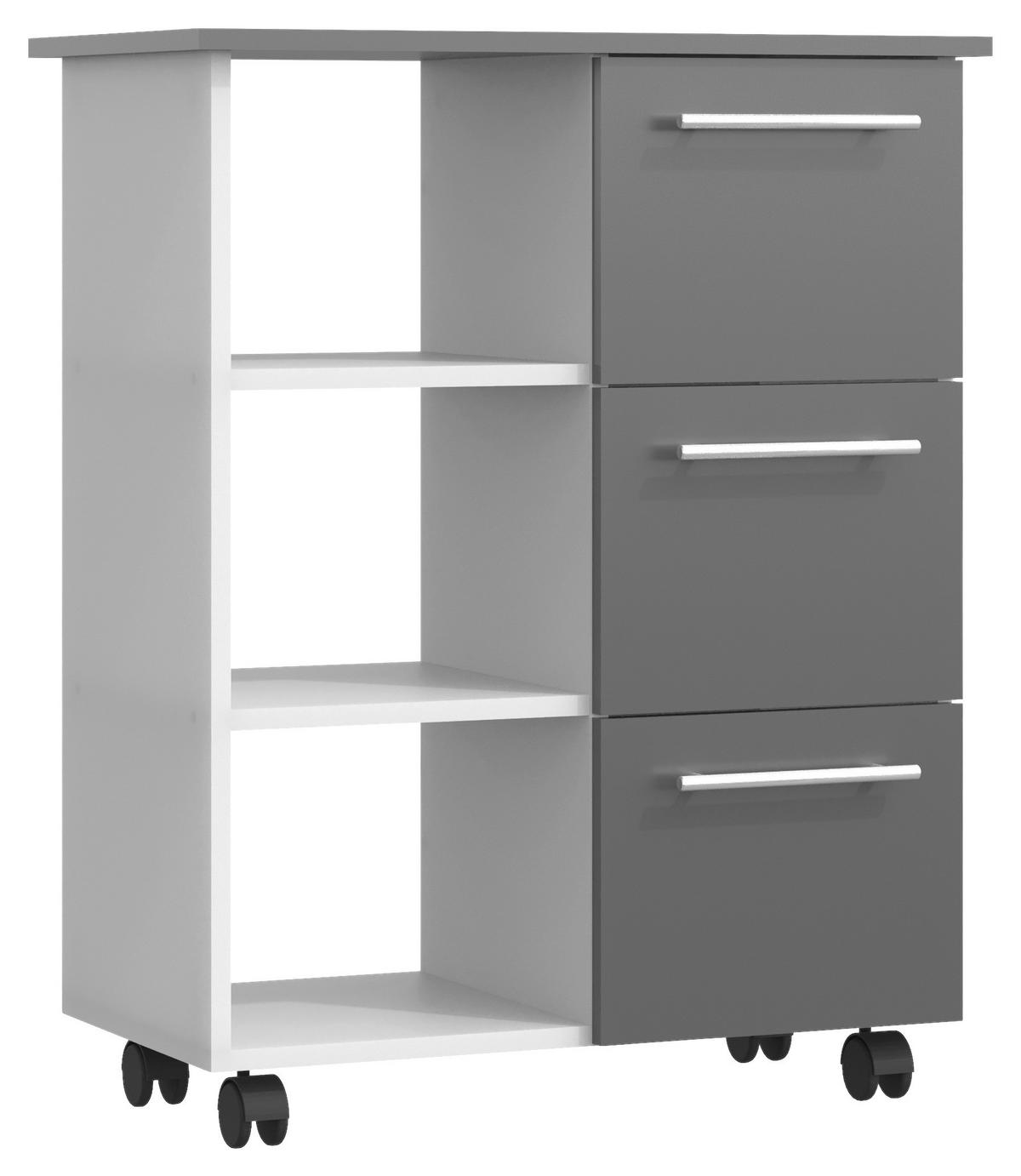 ALLZWECKWAGEN 68/38/85 cm  - Weiss/Anthrazit, Design, Holzwerkstoff (68/38/85cm) - MID.YOU