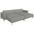 BIGSOFA  in Chenille Graubraun  - Graubraun/Schwarz, MODERN, Textil/Metall (300/80/190cm) - Carryhome