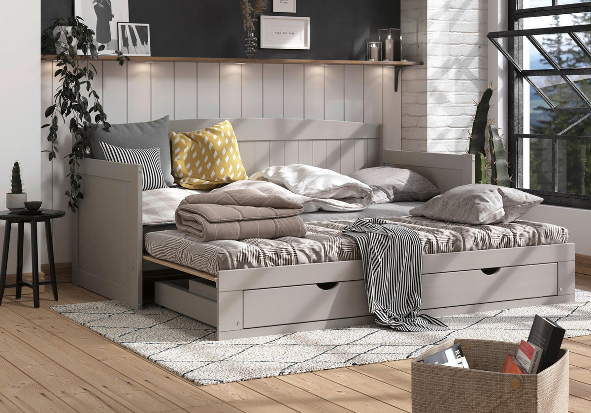 AUSZIEHBETT 200/100-236 cm Taupe  - Taupe/Naturfarben, Modern, Holz/Holzwerkstoff (200/100-236cm) - MID.YOU