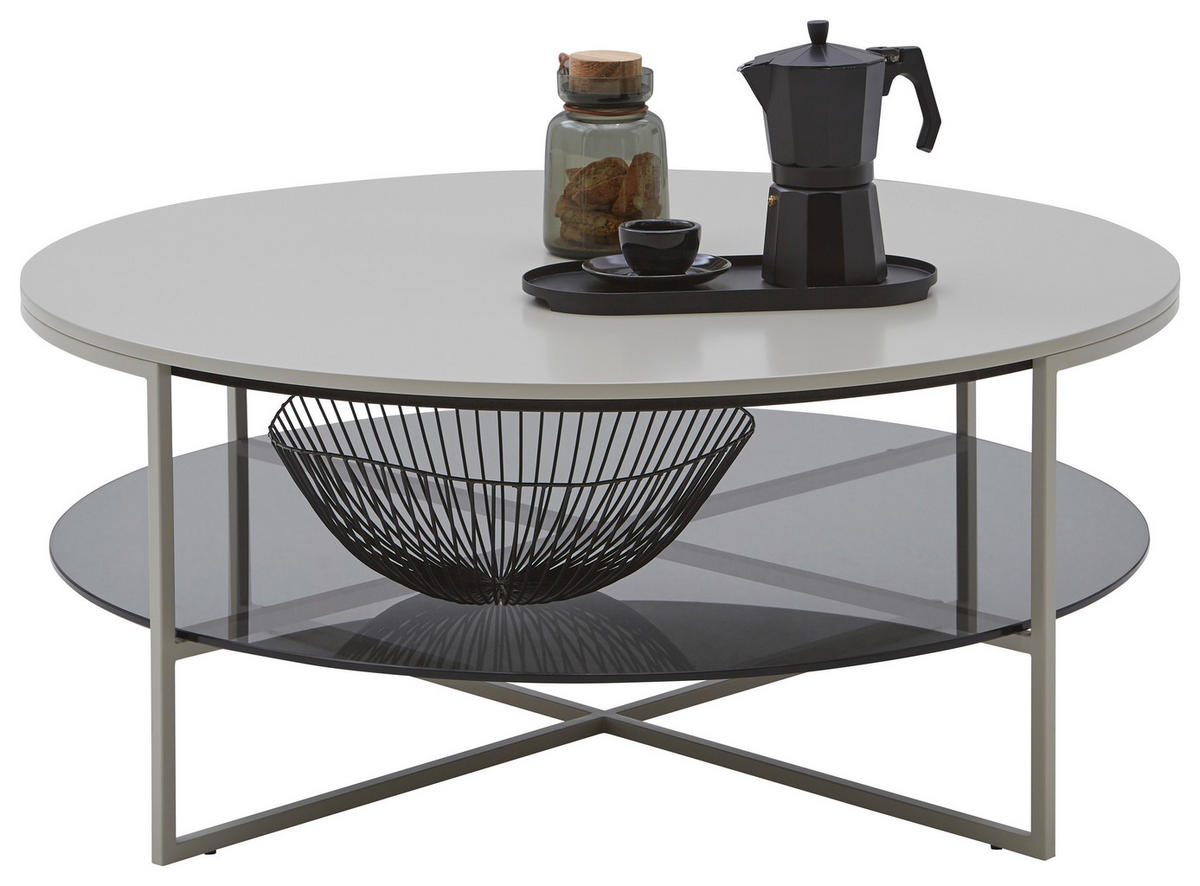 COUCHTISCH rund Hellgrau 100/100/41 cm