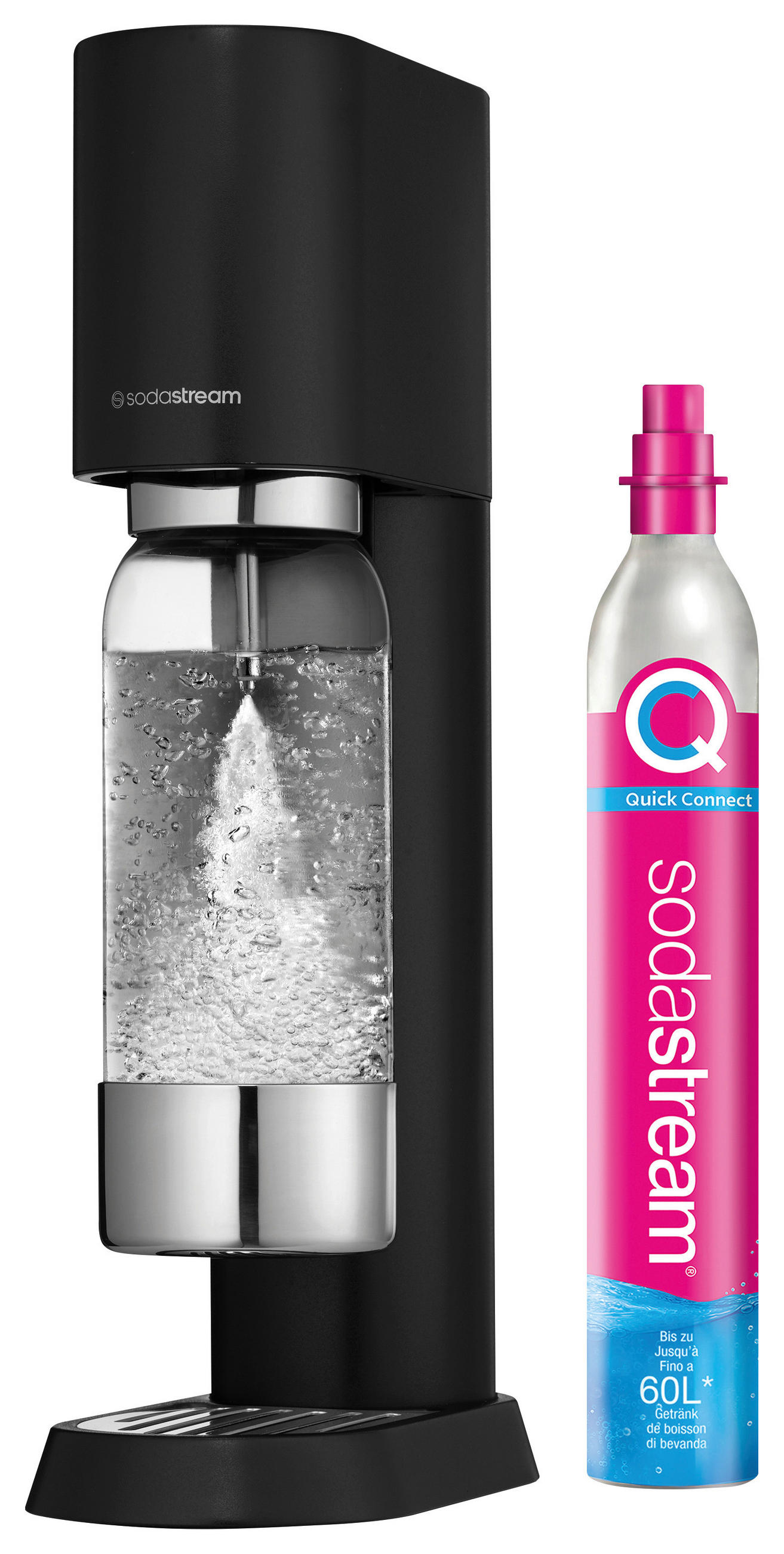WASSERSPRUDLER ENSO  - Schwarz, Basics, Metall (16.10/45/27.2cm) - SodaStream