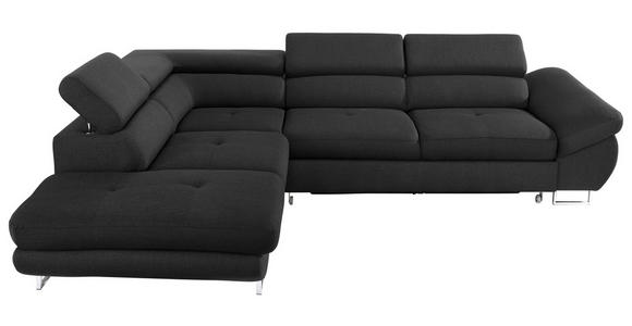 ECKSOFA in Webstoff Schwarz  235/280 cm  - Schwarz, Design, Textil/Metall (235/280cm) - Hom`in