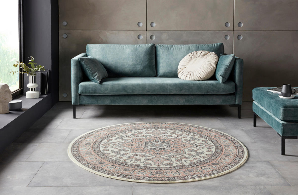 VINTAGE-TEPPICH 160 cm Mirkan Hellrosa, Creme  - Hellrosa/Creme, Basics, Kunststoff/Textil (160cm) - Hanse Home