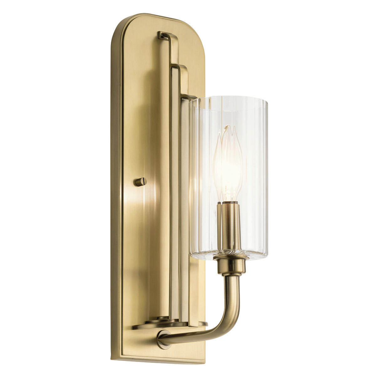 WANDLEUCHTE Kimrose 33,5/11,5/16 cm  - Messingfarben, KONVENTIONELL, Glas/Metall (33,5/11,5/16cm) - Elstead Lighting
