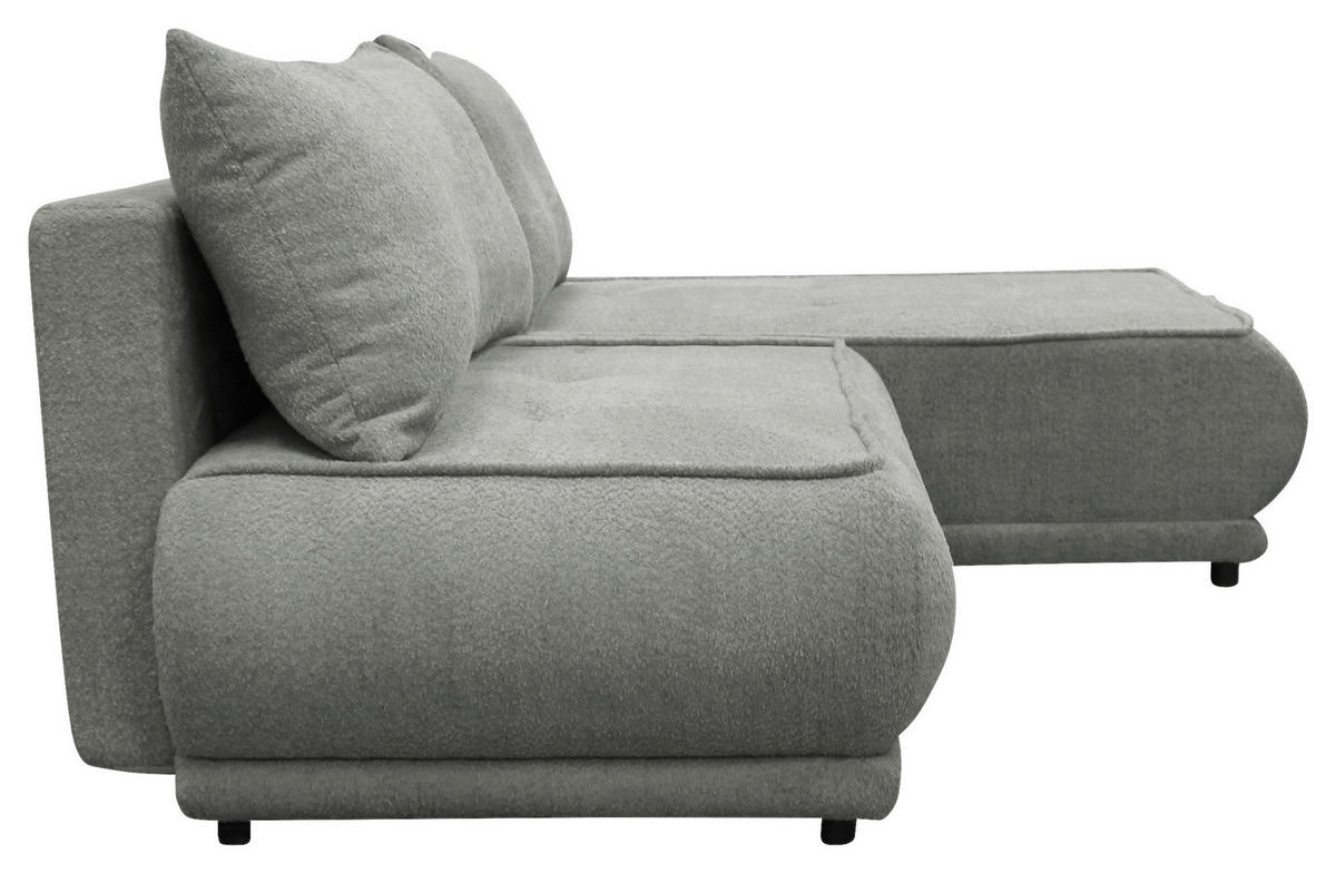 ECKSOFA  PAROS Grau Bouclé  - Schwarz/Grau, Design, Kunststoff/Textil (277/179cm) - MID.YOU