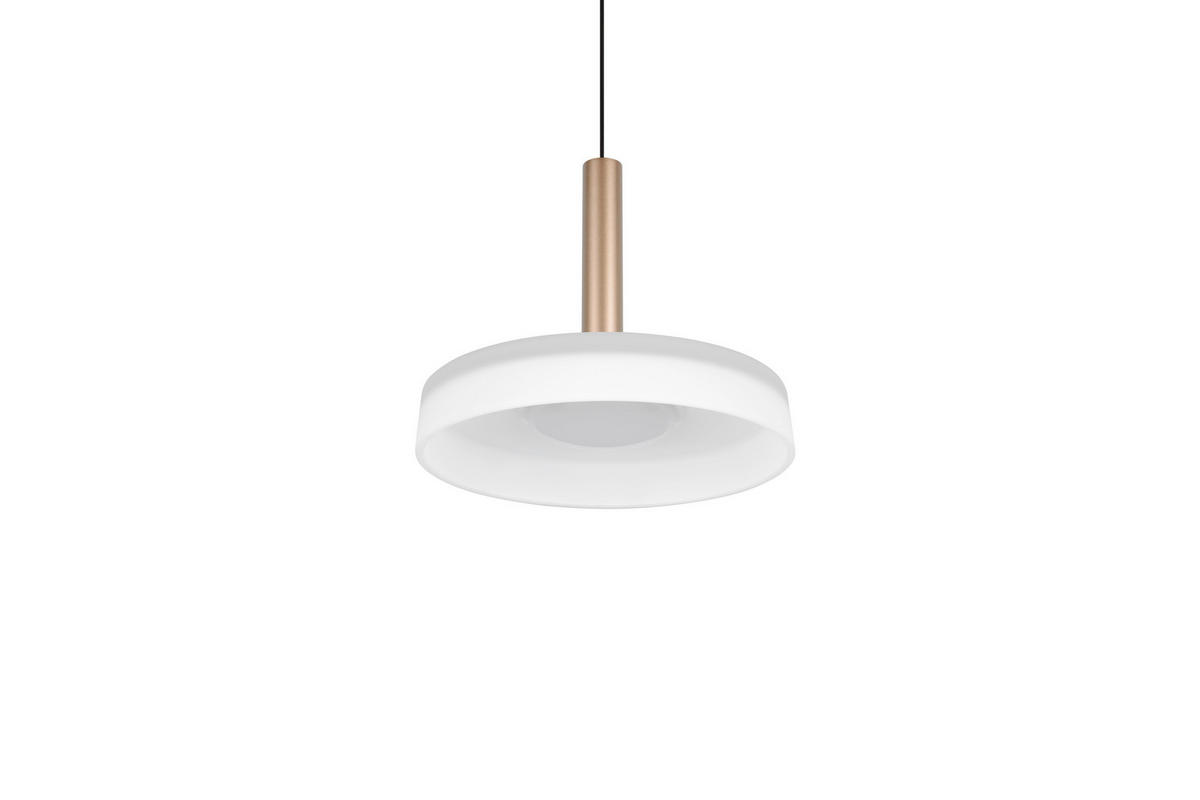 LED-PENDELLEUCHTE 22/200 cm  - Braun/Weiß, Design, Glas/Metall (22/200cm)
