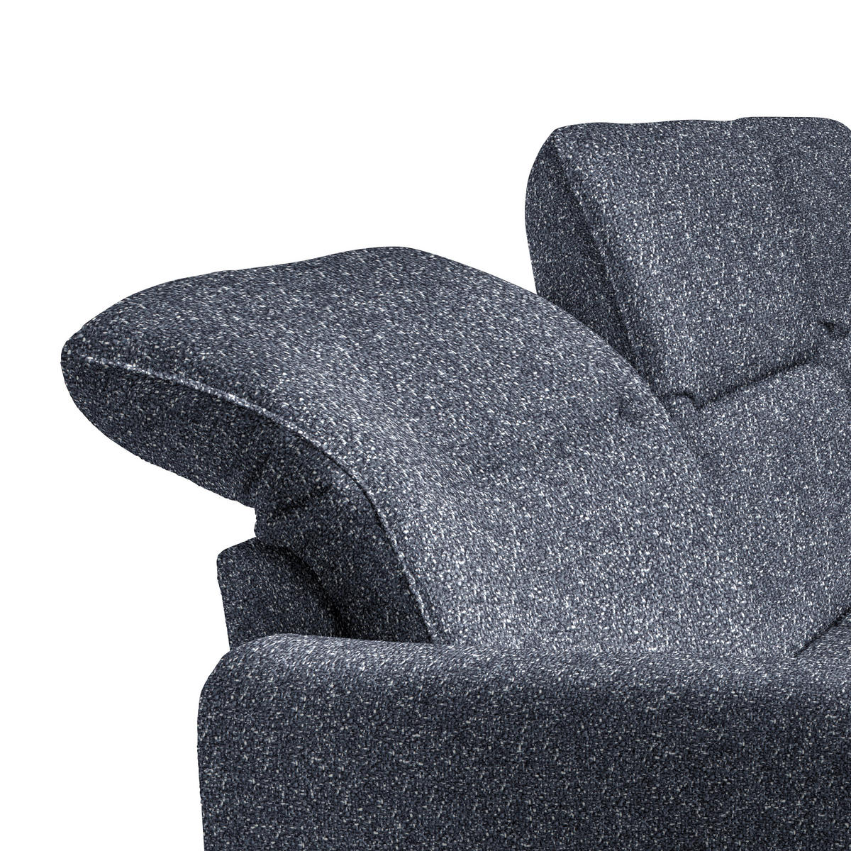 ECKSOFA Dunkelblau Plüsch  - Schwarz/Dunkelblau, KONVENTIONELL, Textil/Metall (254/190cm) - Livetastic