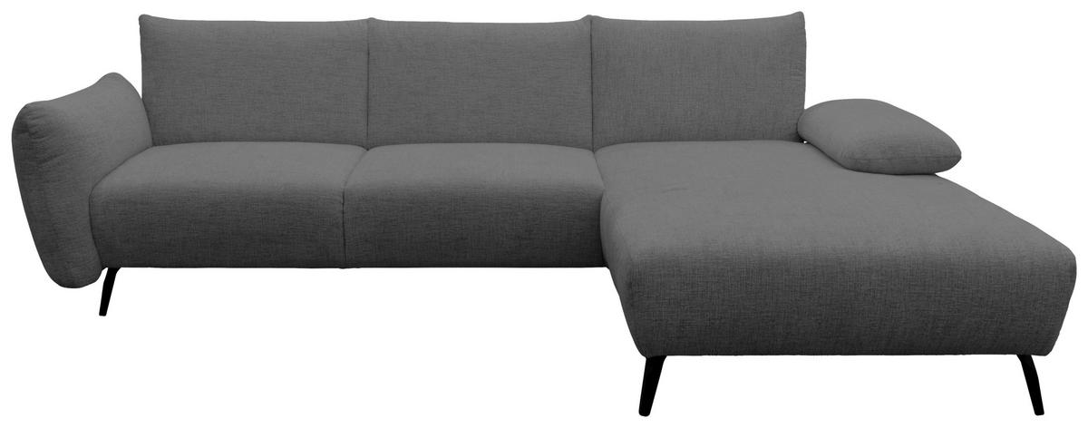 ECKSOFA 200 030 Grau Chenille  - Beige/Schwarz, MODERN, Textil/Metall (274/155cm) - Livetastic