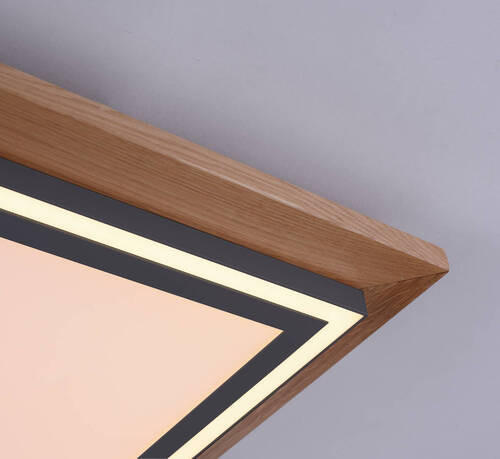 LED-DECKENLEUCHTE 53,4/53,4/6,2 cm   - LIFESTYLE, Holz/Kunststoff (53,4/53,4/6,2cm)
