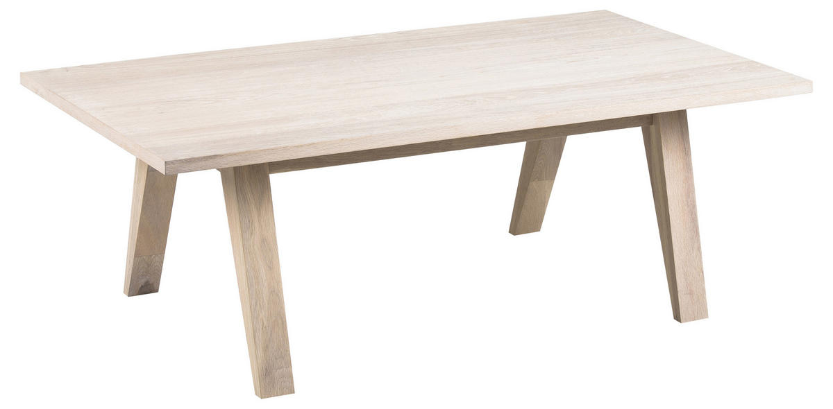 COUCHTISCH Eiche furniert 130/70/45 cm rechteckig Weiß  - Weiß, Design, Holz/Holzwerkstoff (130/70/45cm) - MID.YOU