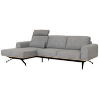 ECKSOFA in Struktur Grau  - Schwarz/Grau, Design, Textil/Metall (157/262cm) - Novel