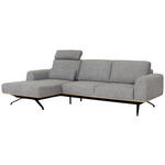 ECKSOFA in Struktur Grau  - Schwarz/Grau, Design, Textil/Metall (157/262cm) - Novel