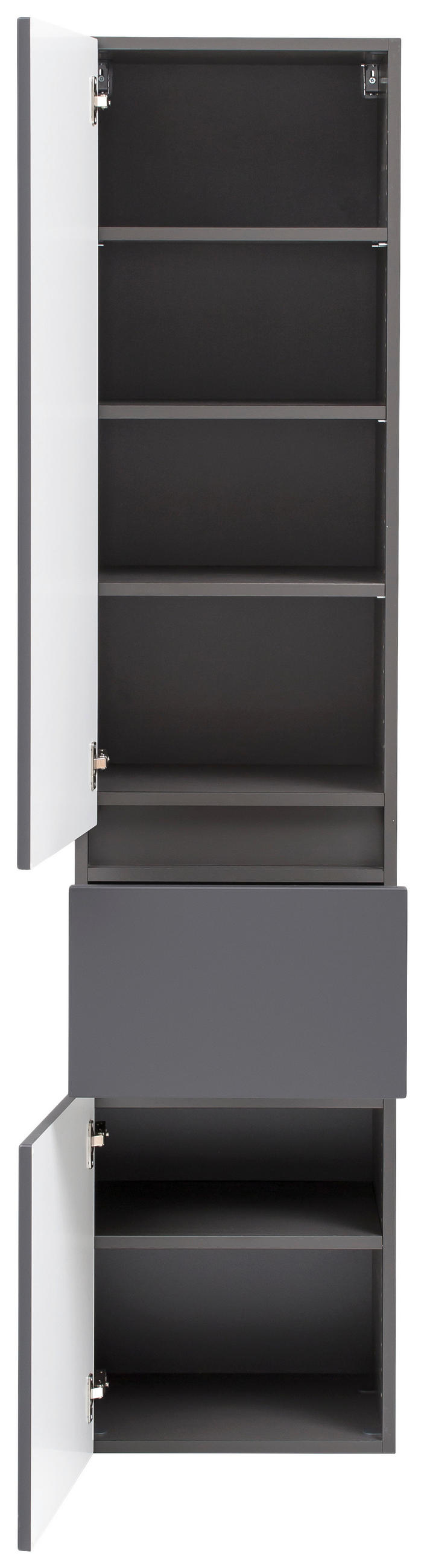 HOCHSCHRANK 40/180/35 cm  - Silberfarben/Graphitfarben, KONVENTIONELL, Holzwerkstoff/Kunststoff (40/180/35cm) - Held