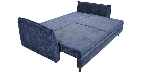 SCHLAFSOFA Chenille Dunkelblau  - Schwarz/Dunkelblau, KONVENTIONELL, Holz/Textil (238/99/108cm) - Carryhome