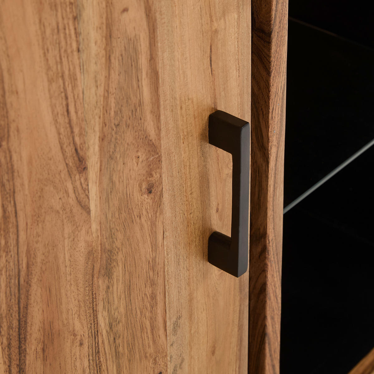 SIDEBOARD  in 150/85/40 cm  - Schwarz/Akaziefarben, Natur, Glas/Holz (150/85/40cm) - Livetastic
