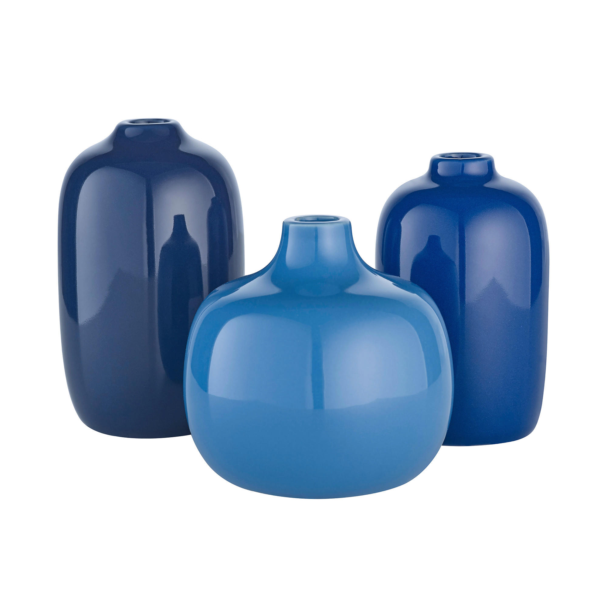 DEKOVASE  - Blau, KONVENTIONELL, Keramik (6/10cm) - Blomus