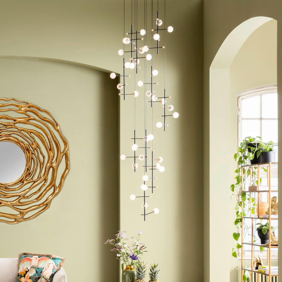 HÄNGELEUCHTE TRAPEZ 280 64/280 cm  - Goldfarben, Design, Kunststoff (64/280cm) - Kare-Design