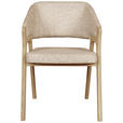 ARMLEHNSTUHL  Typenauswahl Jacquard  - Taupe/Eichefarben, KONVENTIONELL, Holz/Textil (57/87/60cm) - Linea Natura