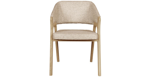 ARMLEHNSTUHL  Typenauswahl Jacquard  - Taupe/Eichefarben, KONVENTIONELL, Holz/Textil (57/87/60cm) - Linea Natura