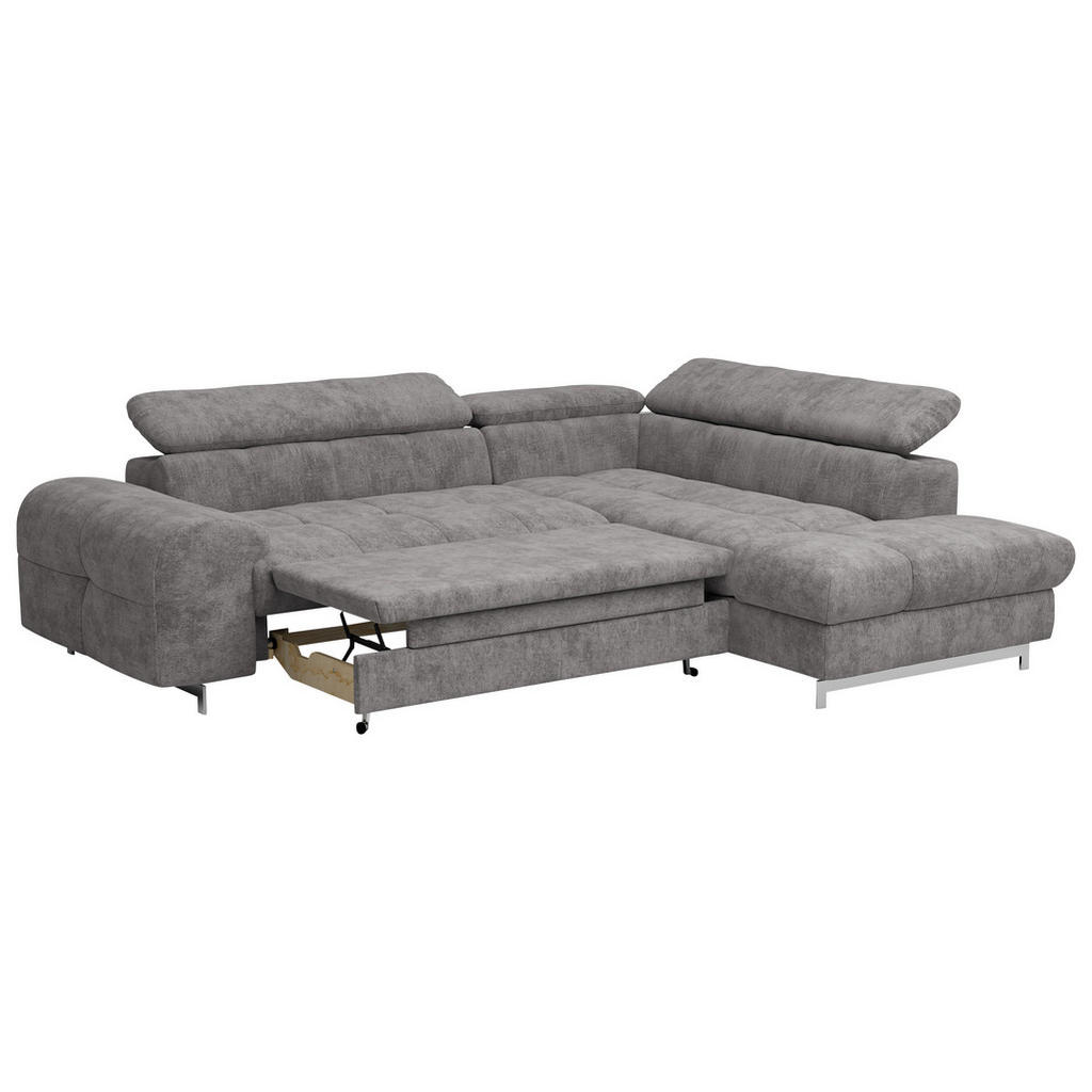 Thumbnail - Livetastic Ecksofa, Graubraun, Textil, 4-Sitzer, Ottomane links, L-Form, 257x206 cm, Made in EU, Stoffauswahl, Bettfunkt...