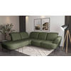 ECKSOFA in Flachgewebe Olivgrün  - Schwarz/Olivgrün, Modern, Textil/Metall (270/302cm) - Sit & More