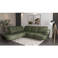 ECKSOFA DANCE E Olivgrün Flachgewebe  - Schwarz/Olivgrün, MODERN, Textil/Metall (270/302cm) - Sit & More