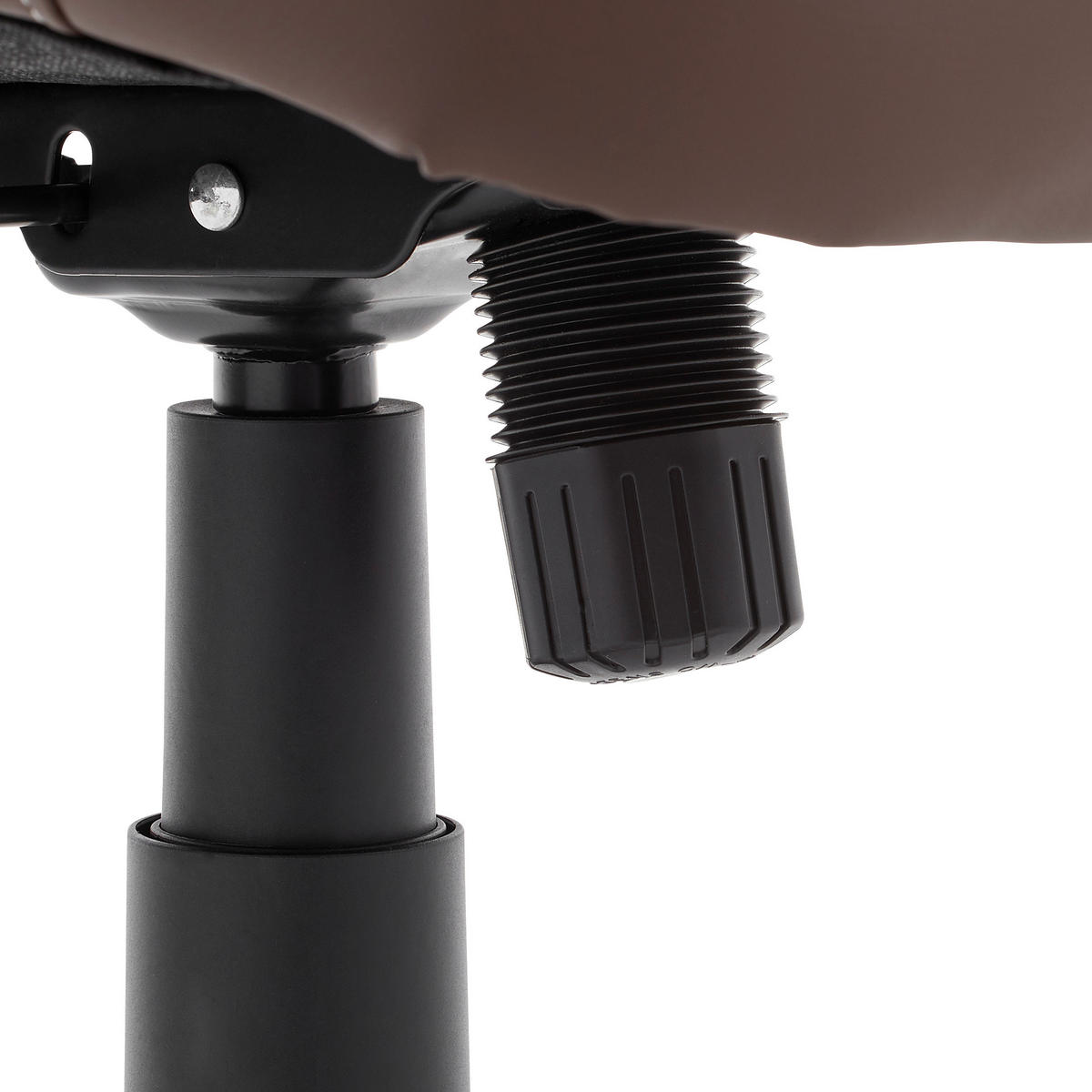 CHEFSESSEL Lederlook Braun  - Silberfarben/Schwarz, KONVENTIONELL, Kunststoff/Textil (64/113-121/74cm) - Hom`in