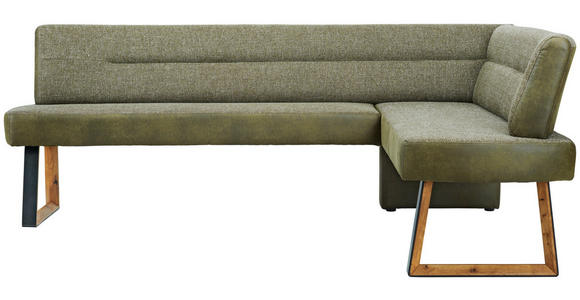ECKBANK 215/173 cm  in Grün, Eichefarben  - Eichefarben/Schwarz, KONVENTIONELL, Holz/Textil (215/173cm) - Voleo