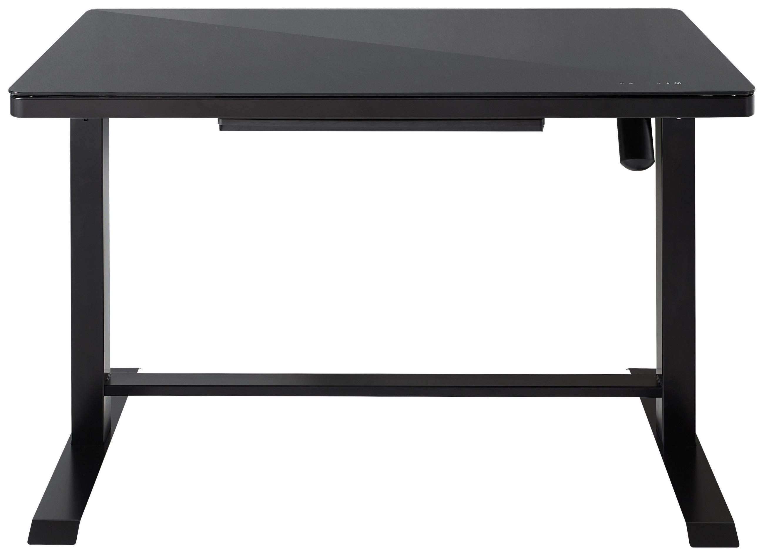 PISAĆI STOL  crna  metal, staklo  - crna, Moderno, staklo/metal (120/72/120/60cm)