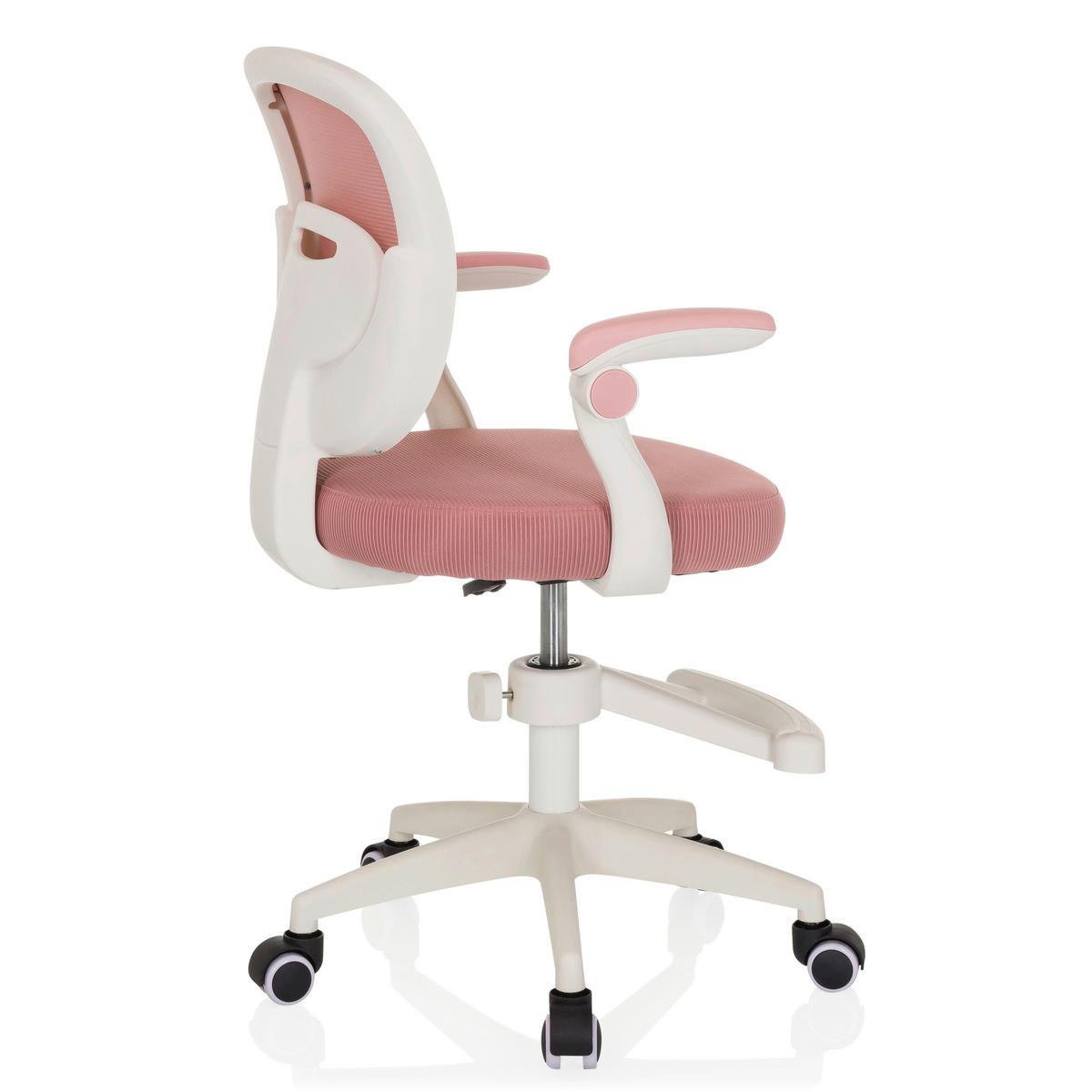 OTOČNÁ ŽIDLE PRO MLÁDEŽ, síťovina, růžová - bílá/růžová, Moderní, textil/plast (61/84-97/55cm) - MID.YOU