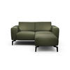 Zweisitzer inkl. Hocker in Chenille Waldgrün  - Waldgrün/Schwarz, Design, Textil/Metall (180/86/86-94cm) - SENSOO