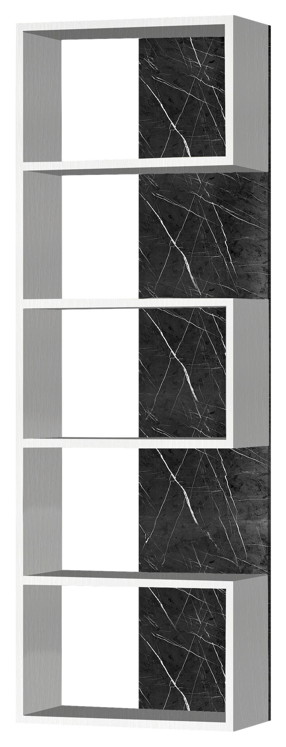 ETAJERĂ  50/175/25 cm alb, negru  - alb/negru, Modern, material pe bază de lemn (50/175/25cm) - Carryhome
