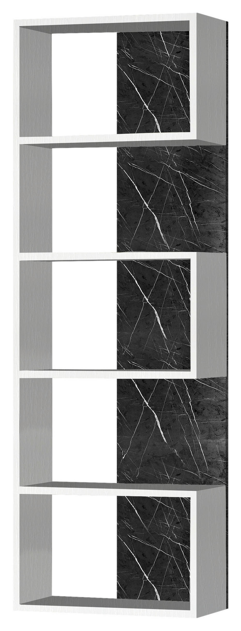 ETAJERĂ  50/175/25 cm alb, negru  - alb/negru, Modern, material pe bază de lemn (50/175/25cm) - Carryhome