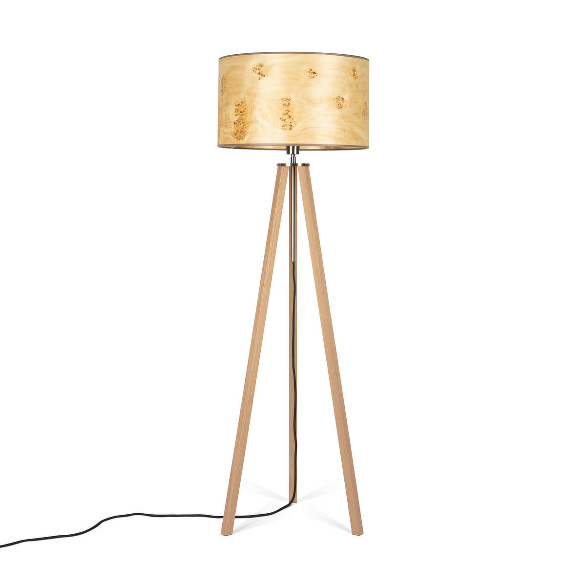 STEHLEUCHTE Holzbach 7 50/150/50 cm Skandinavisch  - Eichefarben/Schwarz, Basics, Holz/Holzwerkstoff (50/150/50cm)