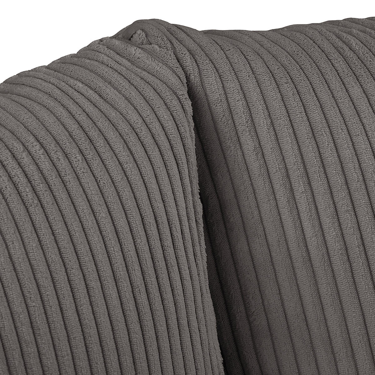 ECKSOFA Ariella in Cord Dunkelgrau  231/161 cm  - Dunkelgrau/Naturfarben, Design, Holz/Textil (231/161cm) - Livetastic